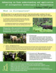 Silvopasture cover from Northeast SARE with facts presented in yellow and green strips, with photos of livestock